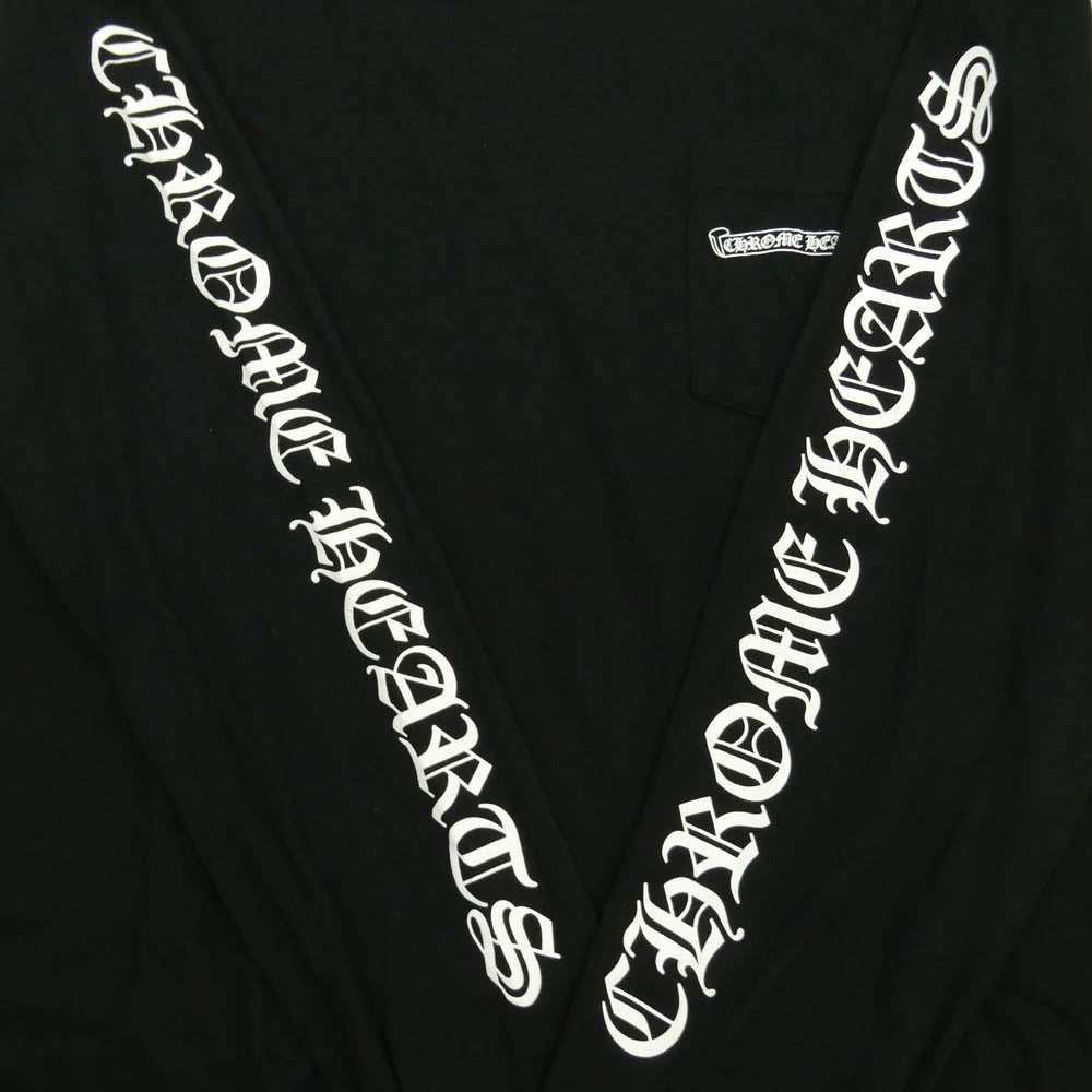 CHROME HEARTS クロムハーツ（原本無） CH L/S T-SHIRT バック スクロールロゴ アームCHロゴ プリント 長袖 Tシャツ ロンT ブラック ブラック系 XL【中古】