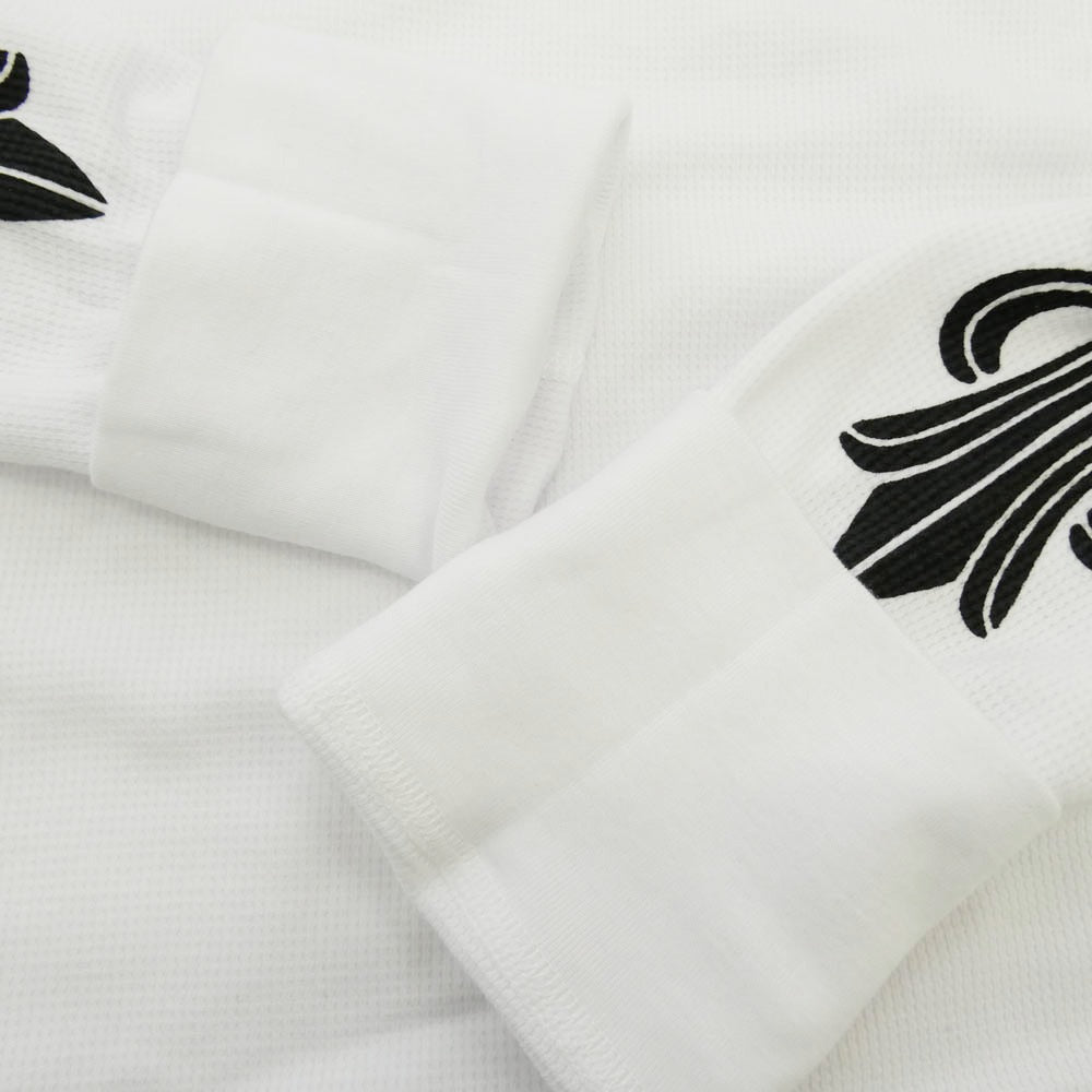 CHROME HEARTS クロムハーツ（原本無） TSHIRT-LS-THERMAL LS 袖フローラルプリント サーマル 長袖 カットソー ホワイト ホワイト系 XL【新古品】【未使用】【中古】