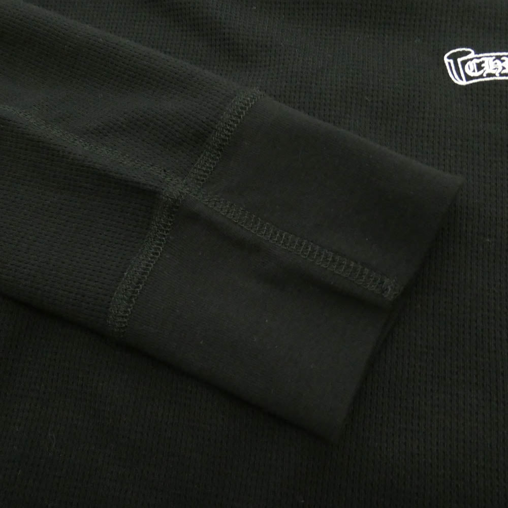 CHROME HEARTS クロムハーツ（原本無） TSHIRT-LS-THERMAL LS 袖ロゴプリント サーマル 長袖 カットソー ブラック ブラック系 XL【新古品】【未使用】【中古】