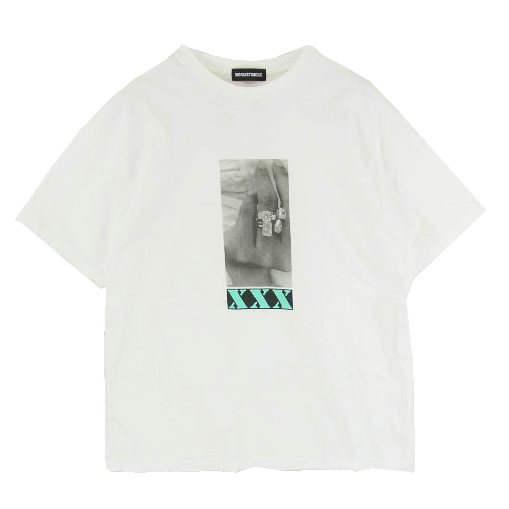 GOD SELECTION XXX ゴッドセレクション 23SS GX-A23-ST-12 ダイヤモンド リング フォト プリント Ｔシャツ 半袖 カットソー ホワイト系 L【中古】