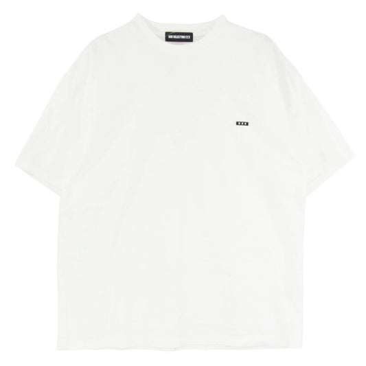 GOD SELECTION XXX ゴッドセレクション 25SS GX-S25-ST-15 ORIGINAL BODY T-SHIRT ワンポイント XXX スモール ロゴ ワッペン TEE Ｔシャツ 半袖 カットソー ホワイト系 XL【中古】