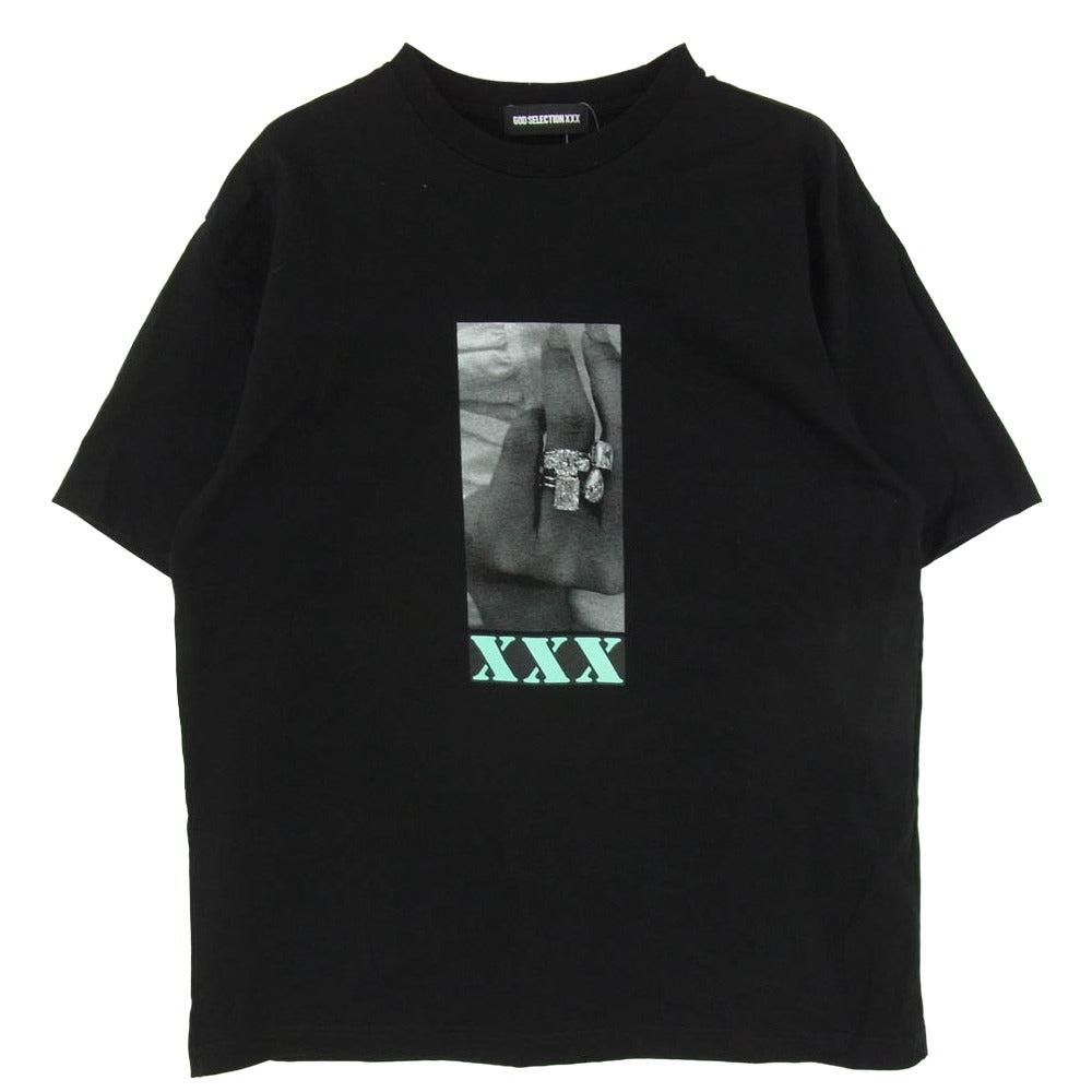 GOD SELECTION XXX ゴッドセレクション 23SS GX-A23-ST-12 ダイヤモンド リング フォト プリント TEE Ｔシャツ 半袖 カットソー ブラック系 L【中古】