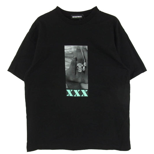 GOD SELECTION XXX ゴッドセレクション 23SS GX-A23-ST-12 ダイヤモンド リング フォト プリント TEE Ｔシャツ 半袖 カットソー ブラック系 L【中古】