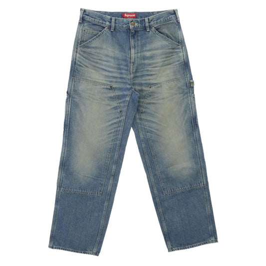 Supreme シュプリーム 26SS Worn Double Knee Painter Pant ウォーン ダブル ニー ペインター パンツ インディゴブルー　 ブルー系 32【美品】【中古】