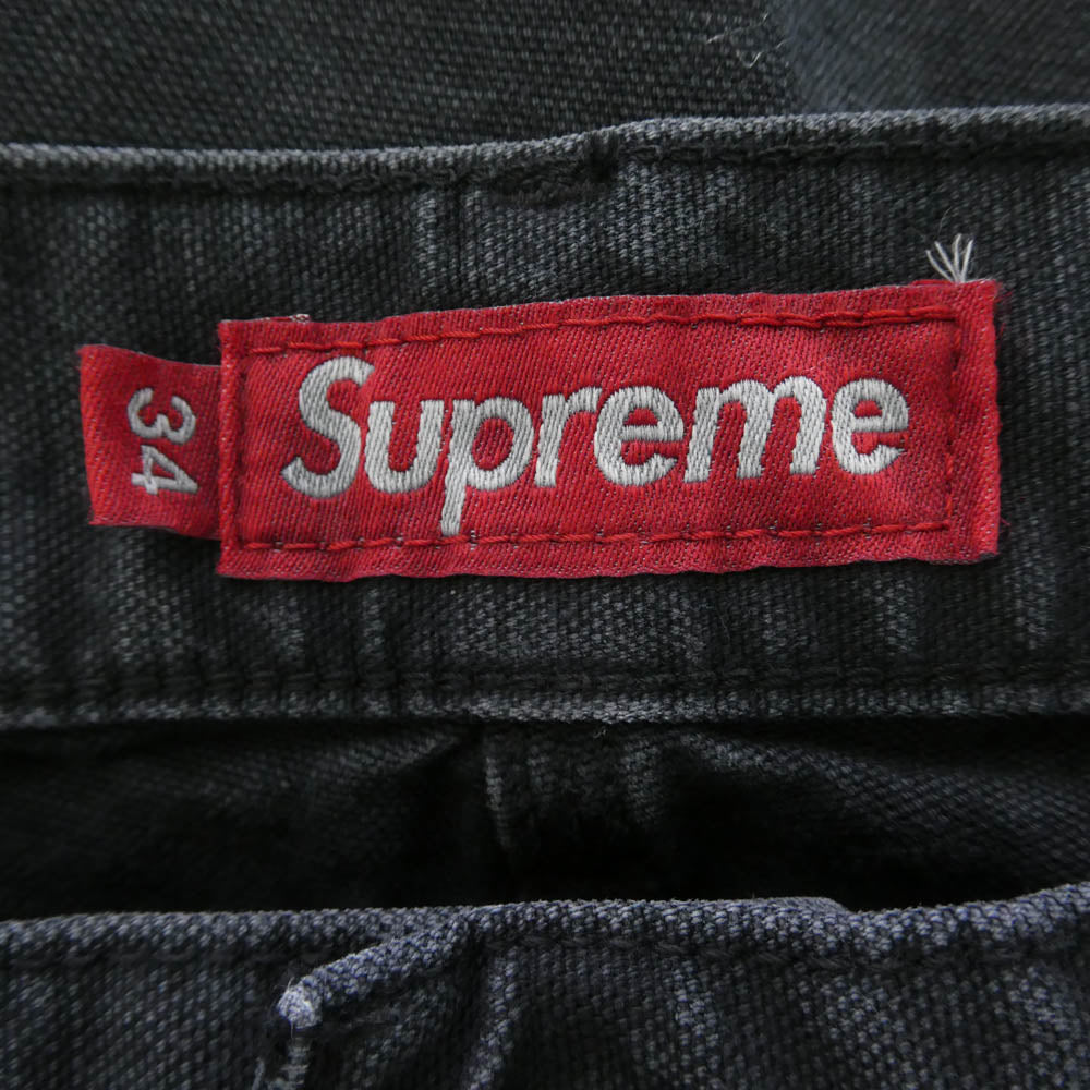 Supreme シュプリーム 26SS Worn Double Knee Painter Pant ウォーン ダブル ニー ペインター パンツ ブラック ブラック系 34【美品】【中古】