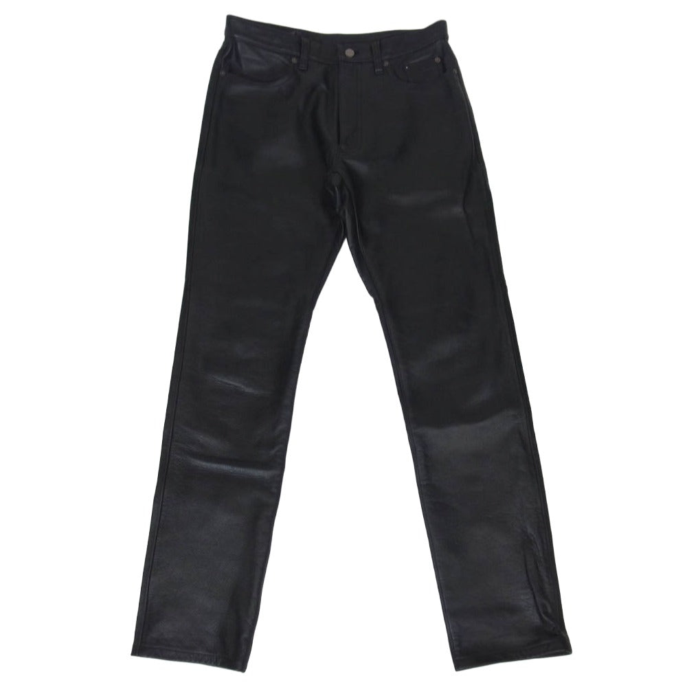クシタニ K-1075Z STRAIGHT PANTS エグザリートレザー ストレート パンツ ブラック系 33【美品】【中古】