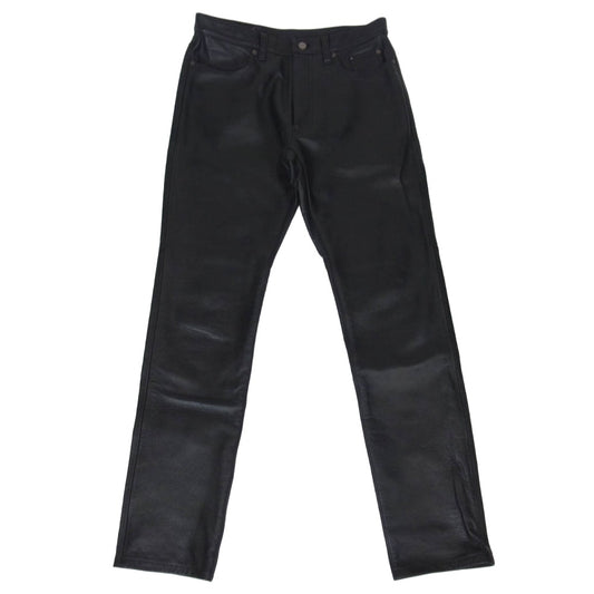 クシタニ K-1075Z STRAIGHT PANTS エグザリートレザー ストレート パンツ ブラック系 33【美品】【中古】