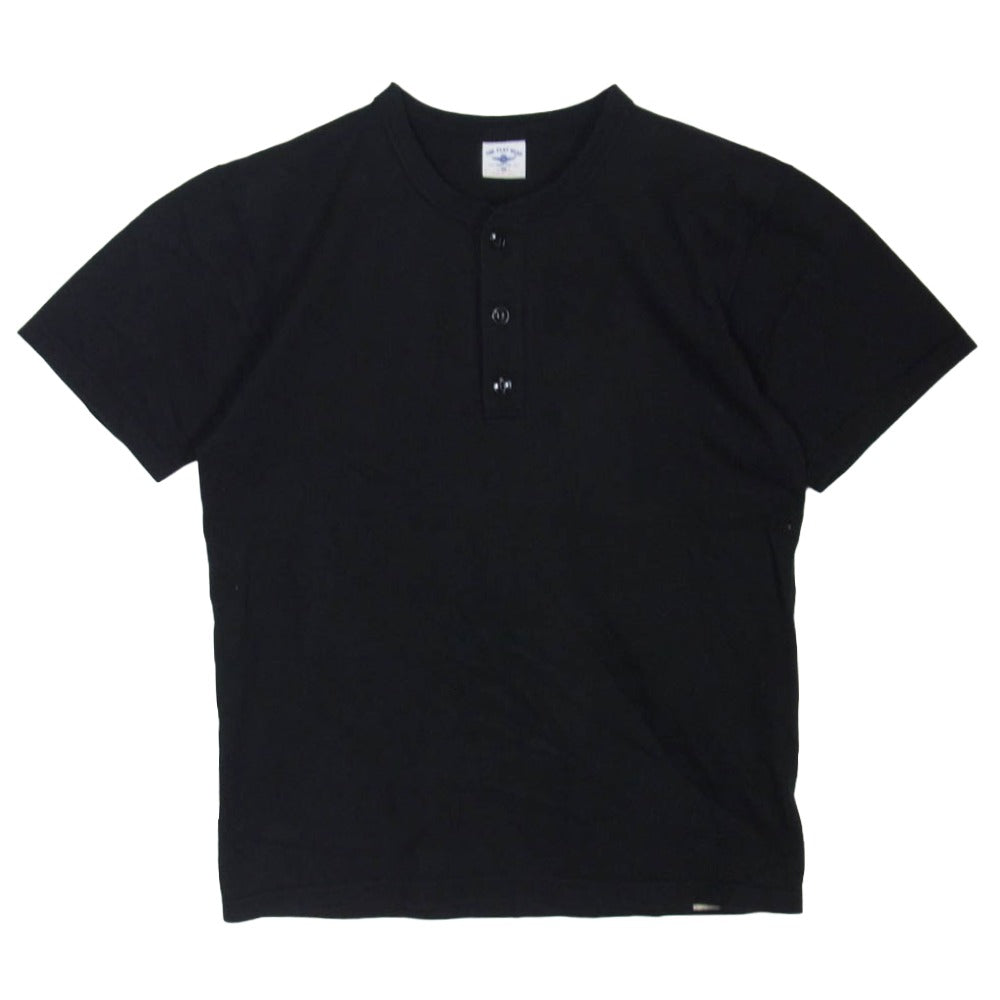 THE FLAT HEAD ザフラットヘッド HENLEY NECK SHORT SLEEVE T-SHIRT 3ボタン ヘンリーネック 半袖 Tシャツ ブラック系 38【中古】