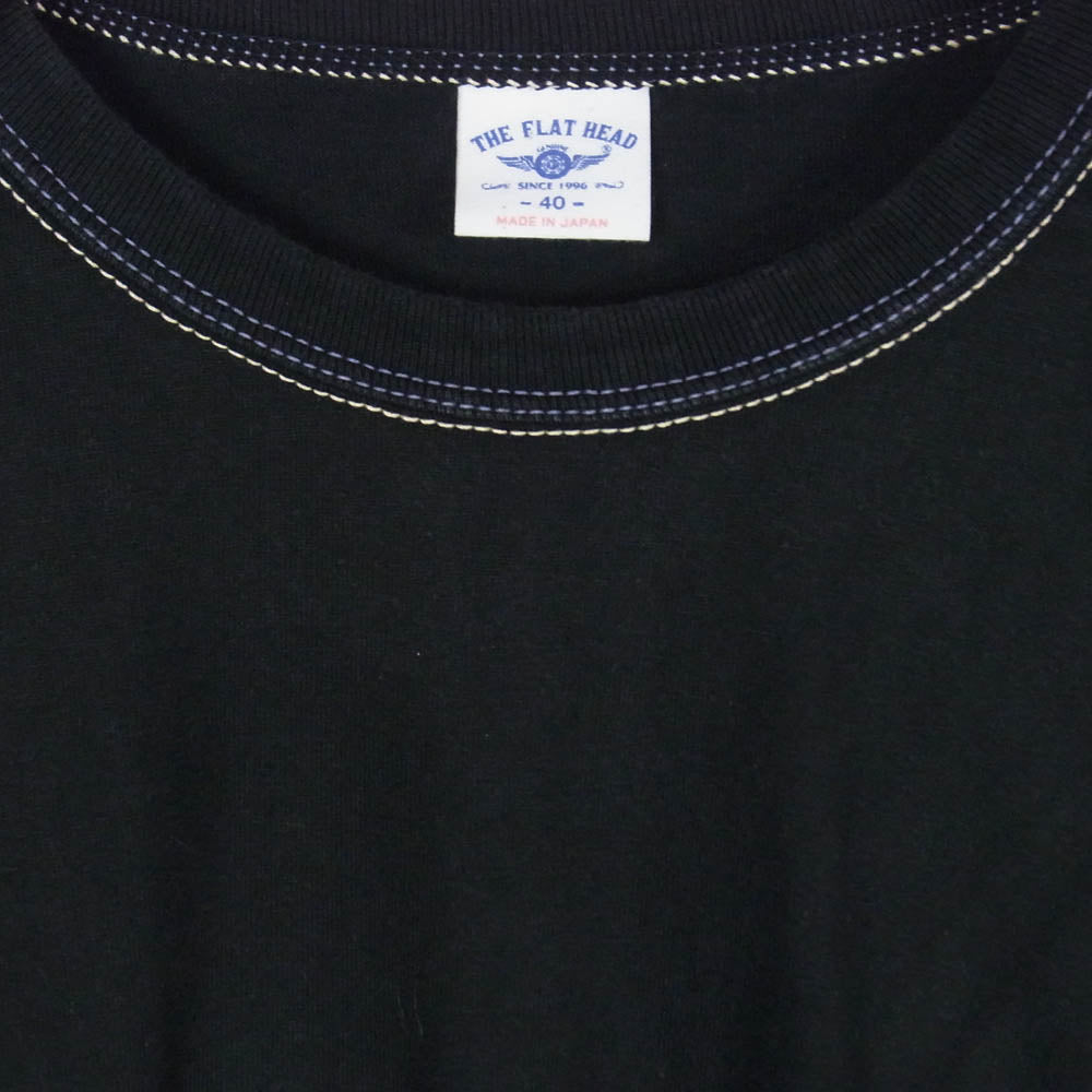 THE FLAT HEAD ザフラットヘッド 3本針の1本外し 半袖 Tシャツ ブラック系 40【中古】