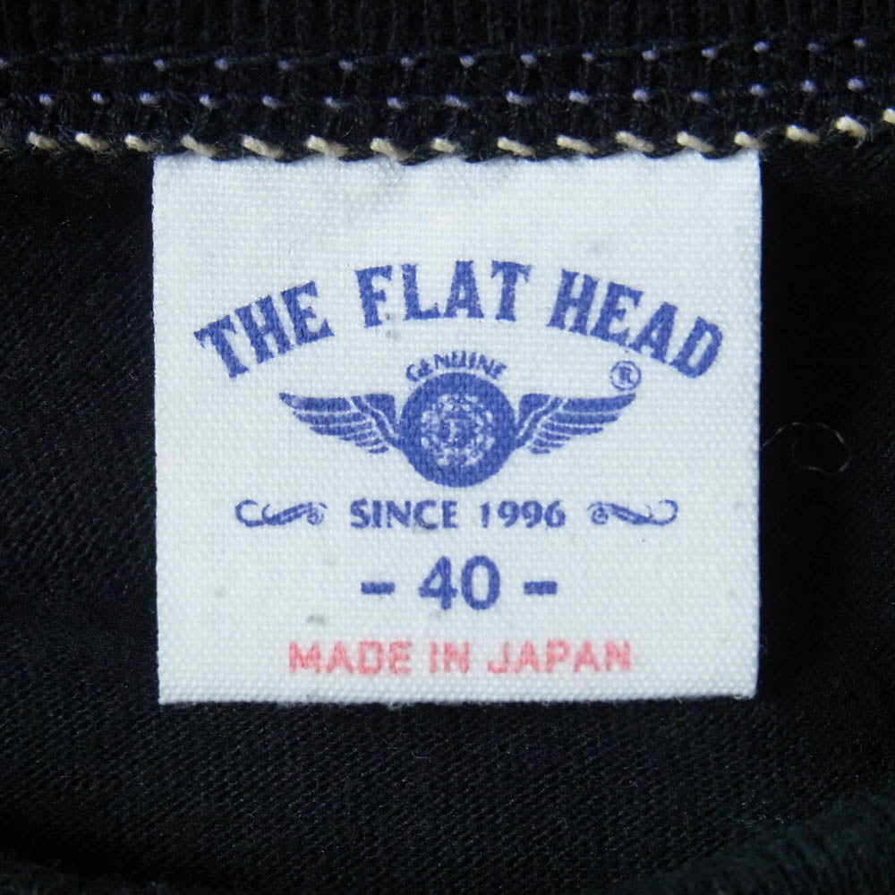 THE FLAT HEAD ザフラットヘッド 3本針の1本外し 半袖 Tシャツ ブラック系 40【中古】