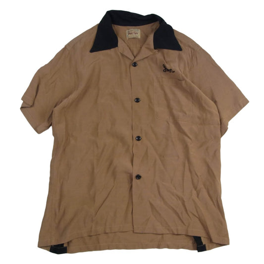 STYLE EYES スタイルアイズ SE39262 RAYON BOWLING SHIRT ANN'S CORDIAL INN ボウリング ボーリング 半袖 シャツ ブラウン系 S【中古】