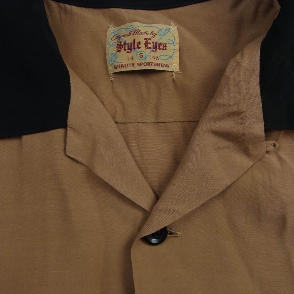 STYLE EYES スタイルアイズ SE39262 RAYON BOWLING SHIRT ANN'S CORDIAL INN ボウリング ボーリング 半袖 シャツ ブラウン系 S【中古】