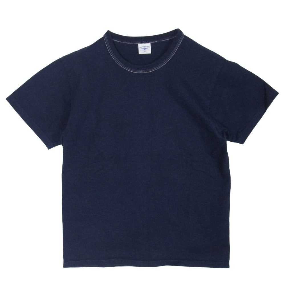 THE FLAT HEAD ザフラットヘッド EAGLE 鷲 刺繍 スペシャル スカ 半袖 Tシャツ ダークネイビー系 38【中古】