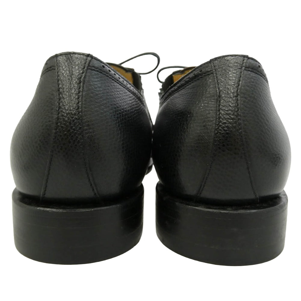 JALAN SRIWIJAYA ジャランスリウァヤ 98746 Fortuna Shoes フォルトゥナ ストレートチップ セミブローグ メダリオン サイドエラスティック レザー シューズ ブラック系 UK9【極上美品】【中古】