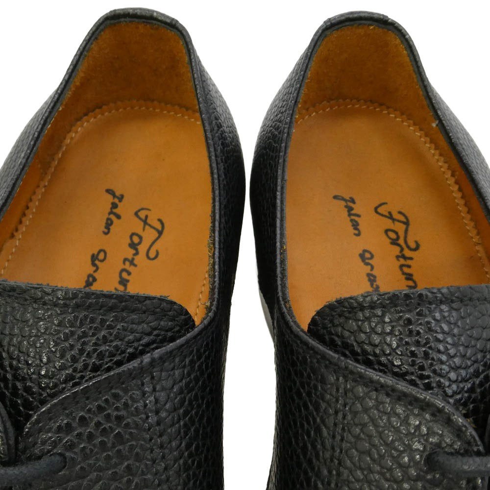 JALAN SRIWIJAYA ジャランスリウァヤ 98391 8199 Fortuna Shoes フォルトゥナ レザーソール プレーントゥ ロングノーズ グレインレザー シューズ ブラック系 UK8 1/2【極上美品】【中古】