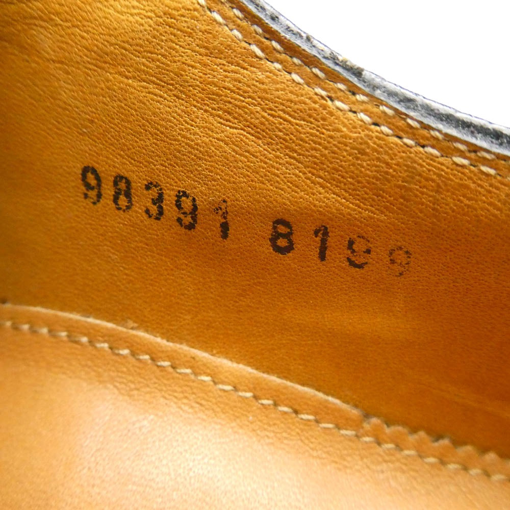 JALAN SRIWIJAYA ジャランスリウァヤ 98391 8199 Fortuna Shoes フォルトゥナ レザーソール プレーントゥ ロングノーズ グレインレザー シューズ ブラック系 UK8 1/2【極上美品】【中古】