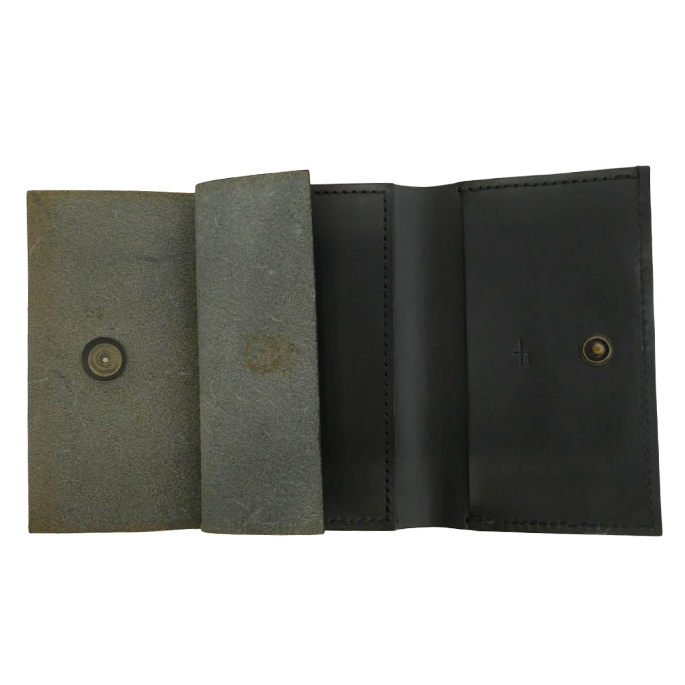 エムピウ straccio ストラッチョ 3つ折り コンパクト 財布 ブラック系【中古】