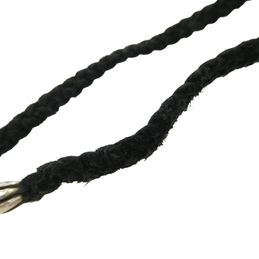 CHROME HEARTS クロムハーツ（原本無） LEATHER BRAID SCROLL スクロールチップ レザーブレイド レザーブレード ネックレス ブラック系 シルバー系【中古】