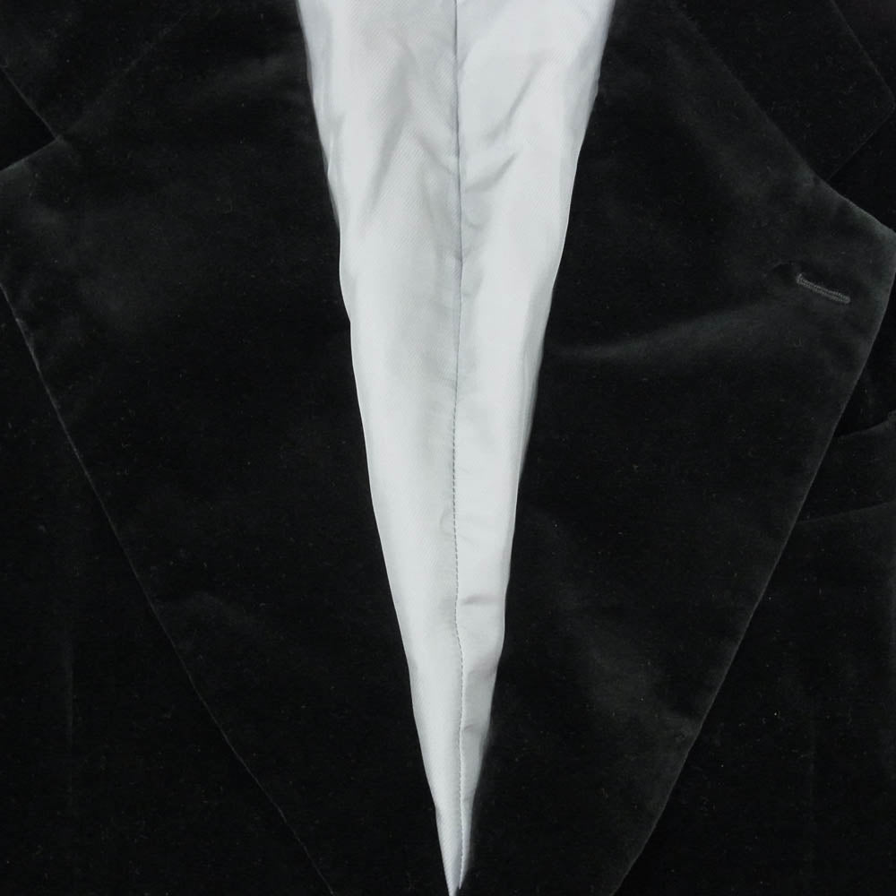 RING JACKET リングジャケット ベロア テーラード ジャケット ブラック系 48【中古】