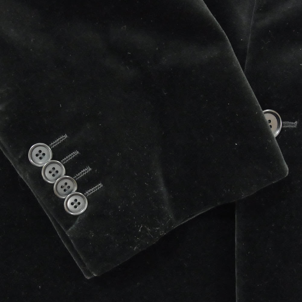 RING JACKET リングジャケット ベロア テーラード ジャケット ブラック系 48【中古】