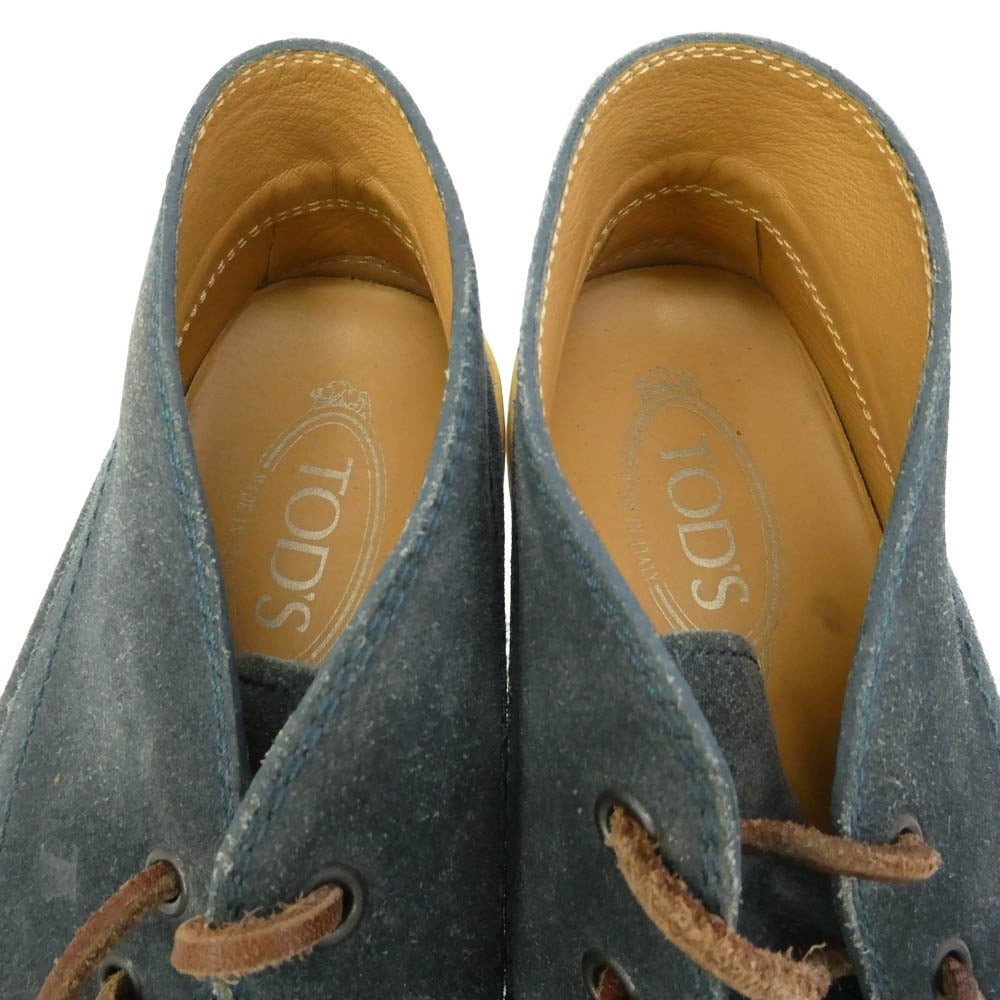 TOD’S トッズ POLACCO MARLIN HYANNISPORT ポラッコ マーリン ハイアニスポート スエード レザー シューズ ダークネイビー系 8【中古】
