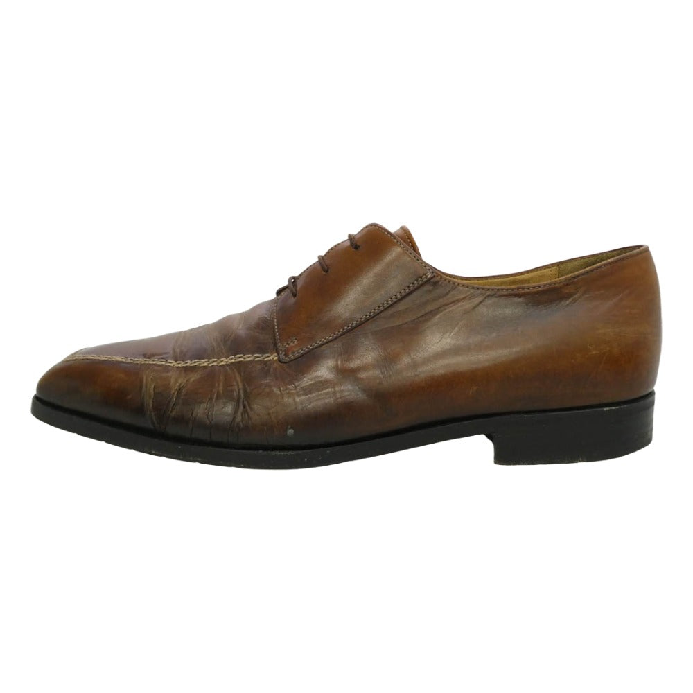 Berluti ベルルッティ コントラストステッチ スクエアトゥ レースアップ レザー シューズ ブラウン系 UK8 1/2【中古】
