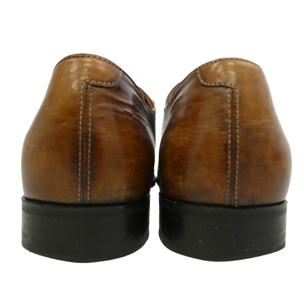 Berluti ベルルッティ コントラストステッチ スクエアトゥ レースアップ レザー シューズ ブラウン系 UK8 1/2【中古】
