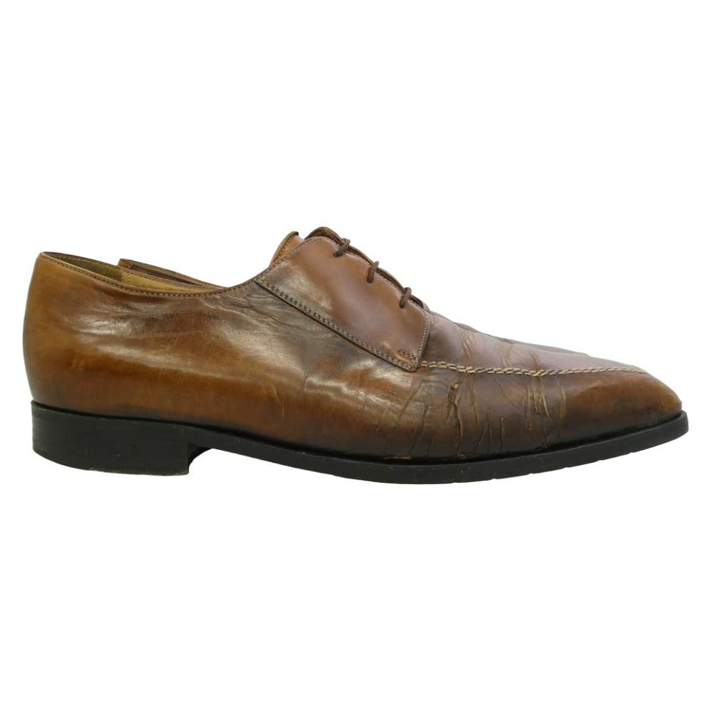 Berluti ベルルッティ コントラストステッチ スクエアトゥ レースアップ レザー シューズ ブラウン系 UK8 1/2【中古】