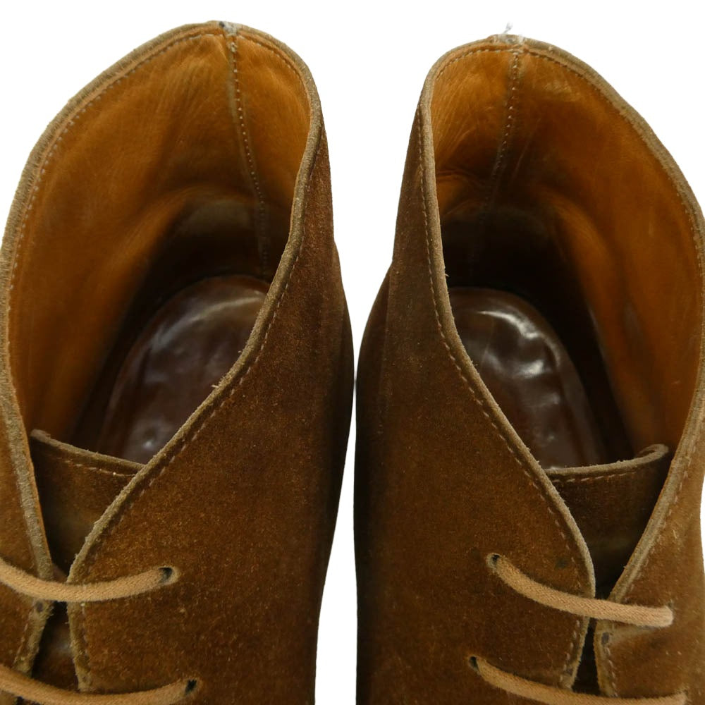 CROCKETT&JONES クロケットアンドジョーンズ CHERTSEY チャートシー スエード チャッカブーツ シューズ ブラウン系 UK8【中古】