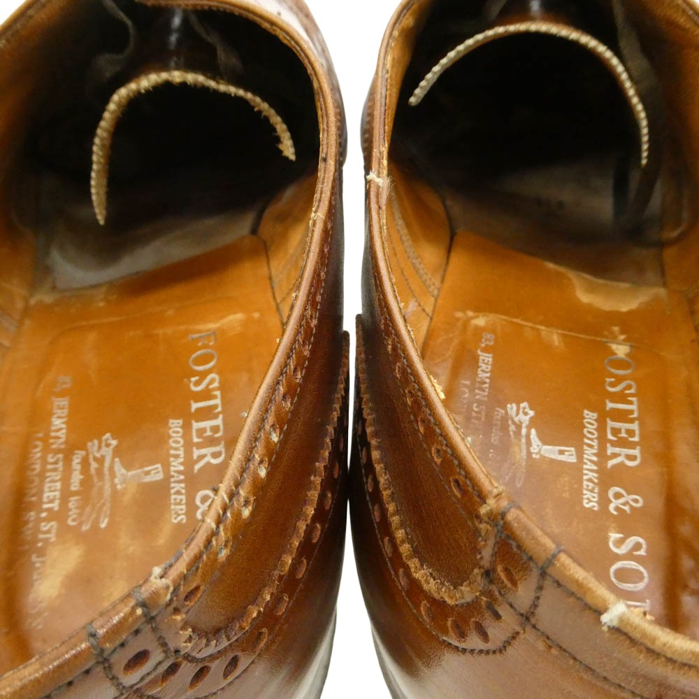 FOSTER&SON フォスターアンドサン フルブローグ 内羽根 レースアップ ウイングチップ レザーシューズ ブラウン系 不明【中古】