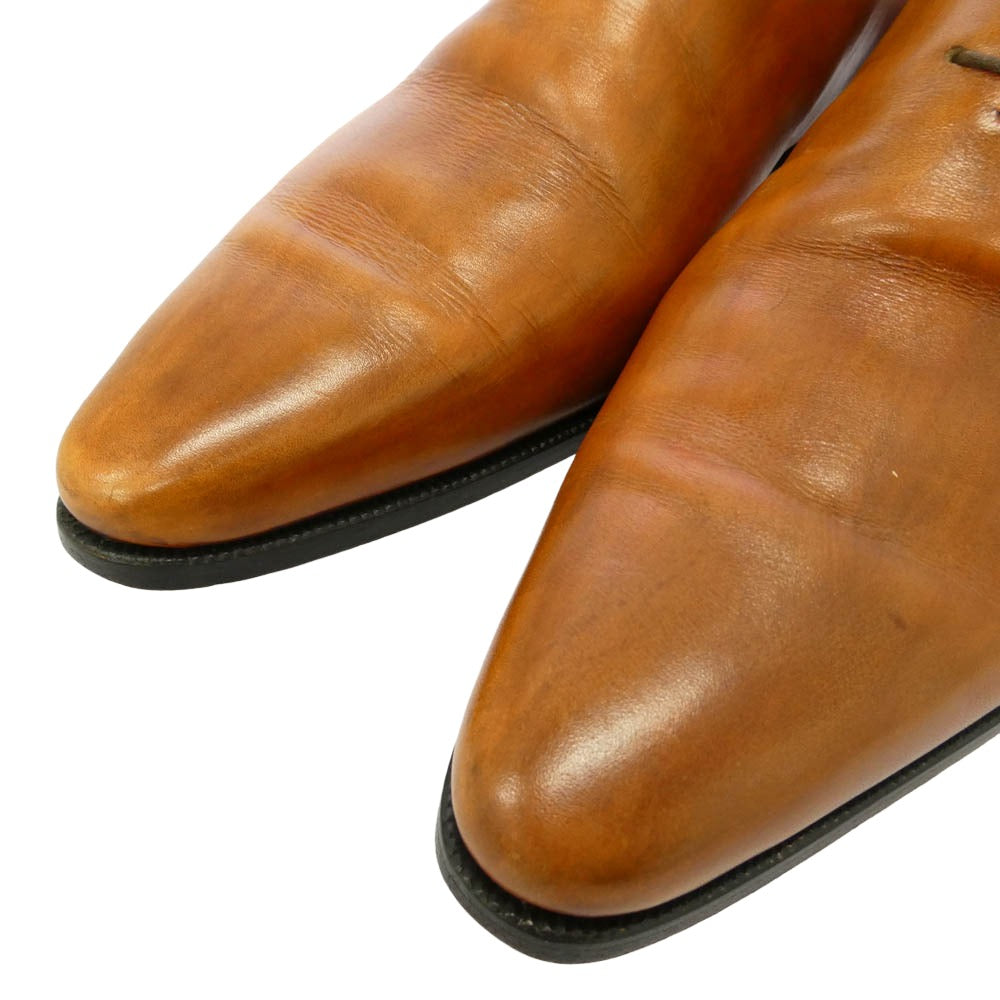Berluti ベルルッティ 0650 Alessandro アレッサンドロ タトゥー ホールカット ポインテッドトゥ レースアップ レザーシューズ ブラウン系 UK8【中古】