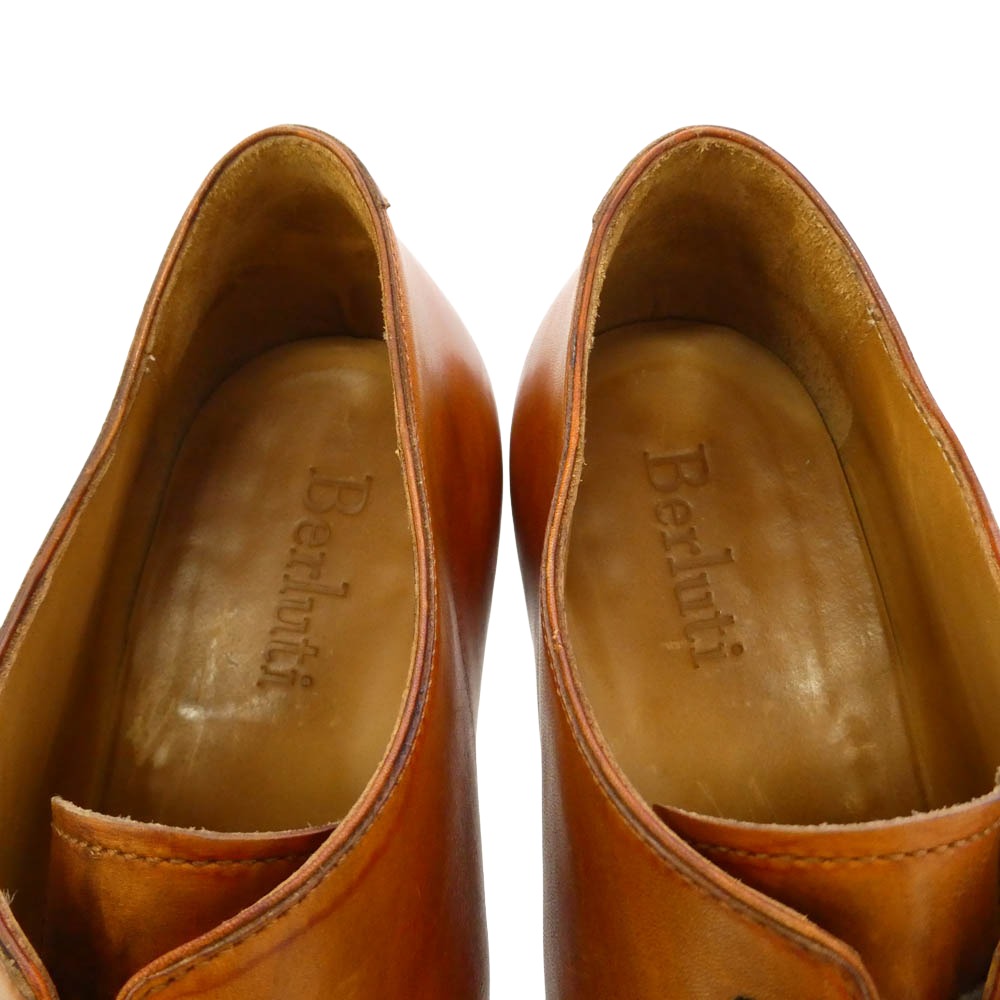 Berluti ベルルッティ 0650 Alessandro アレッサンドロ タトゥー ホールカット ポインテッドトゥ レースアップ レザーシューズ ブラウン系 UK8【中古】
