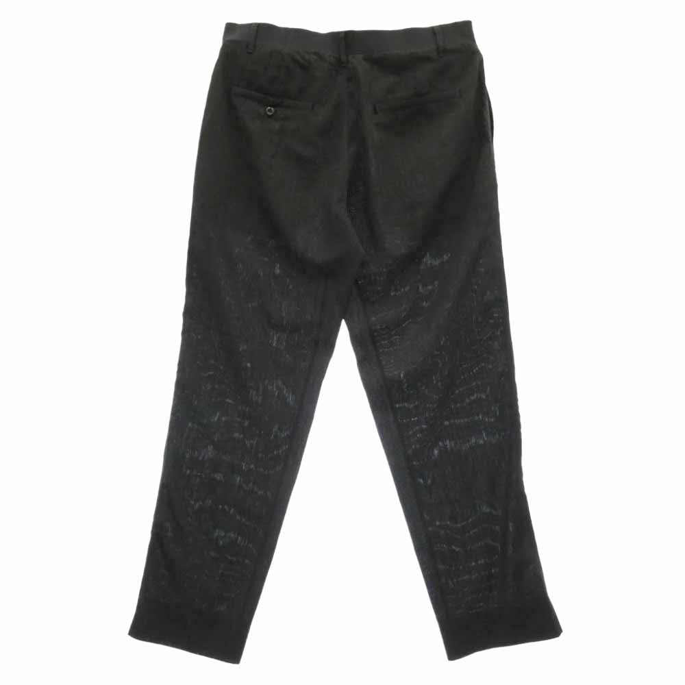 カヴァル ウール シルク混 タック スラックス パンツ ブラック系 M【美品】【中古】