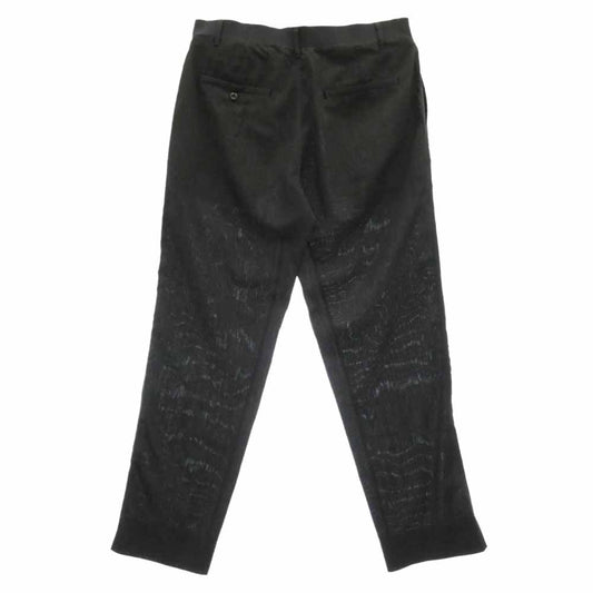 カヴァル ウール シルク混 タック スラックス パンツ ブラック系 M【美品】【中古】