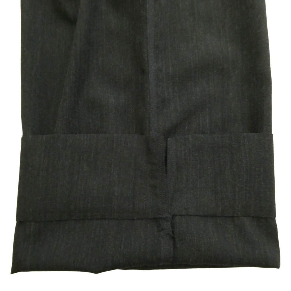 カヴァル ウール シルク混 タック スラックス パンツ ブラック系 M【美品】【中古】