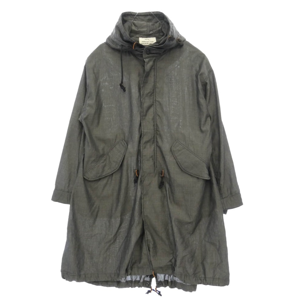カヴァル Fish tail long coat ウール シルク混 フィッシュテール ロングコート グレー グレー系 M【中古】