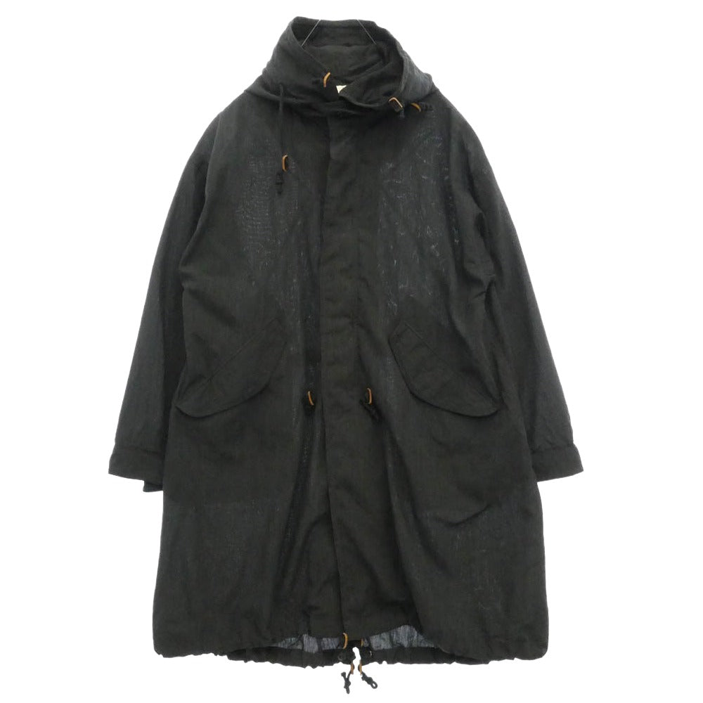 カヴァル Fish tail long coat ウール シルク混 フィッシュテール ロングコート ダークグレー ダークグレー系 M【美品】【中古】