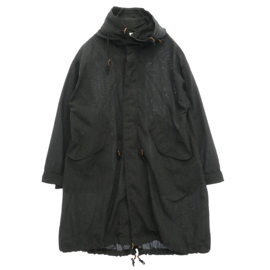 カヴァル Fish tail long coat ウール シルク混 フィッシュテール ロングコート ダークグレー ダークグレー系 M【美品】【中古】