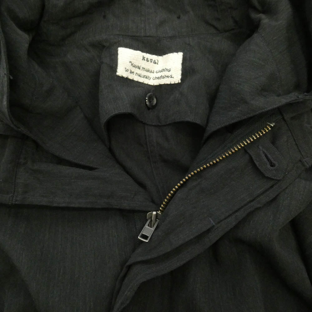 カヴァル Fish tail long coat ウール シルク混 フィッシュテール ロングコート ダークグレー ダークグレー系 M【美品】【中古】