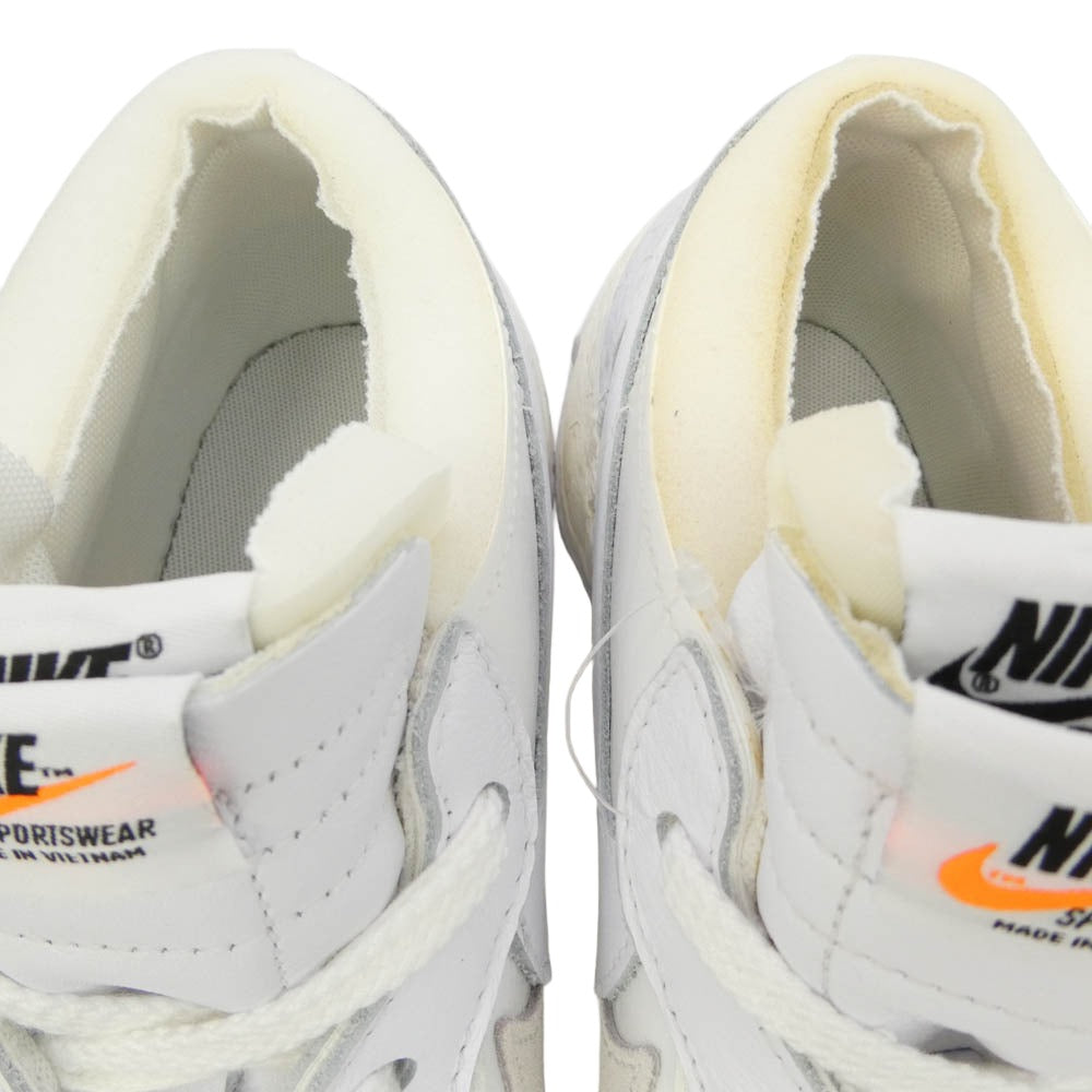 NIKE ナイキ Sacai サカイ DM6443-100 Blazer Low White Patent Leather ブレーザー ロー パテント スニーカー ホワイト系 オフホワイト系 27.5cm【極上美品】【中古】