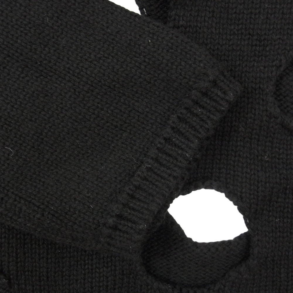 BLACK COMME des GARCONS ブラックコムデギャルソン 1C-N004 穴開き ウール ニット セーター ブラック系 L【中古】