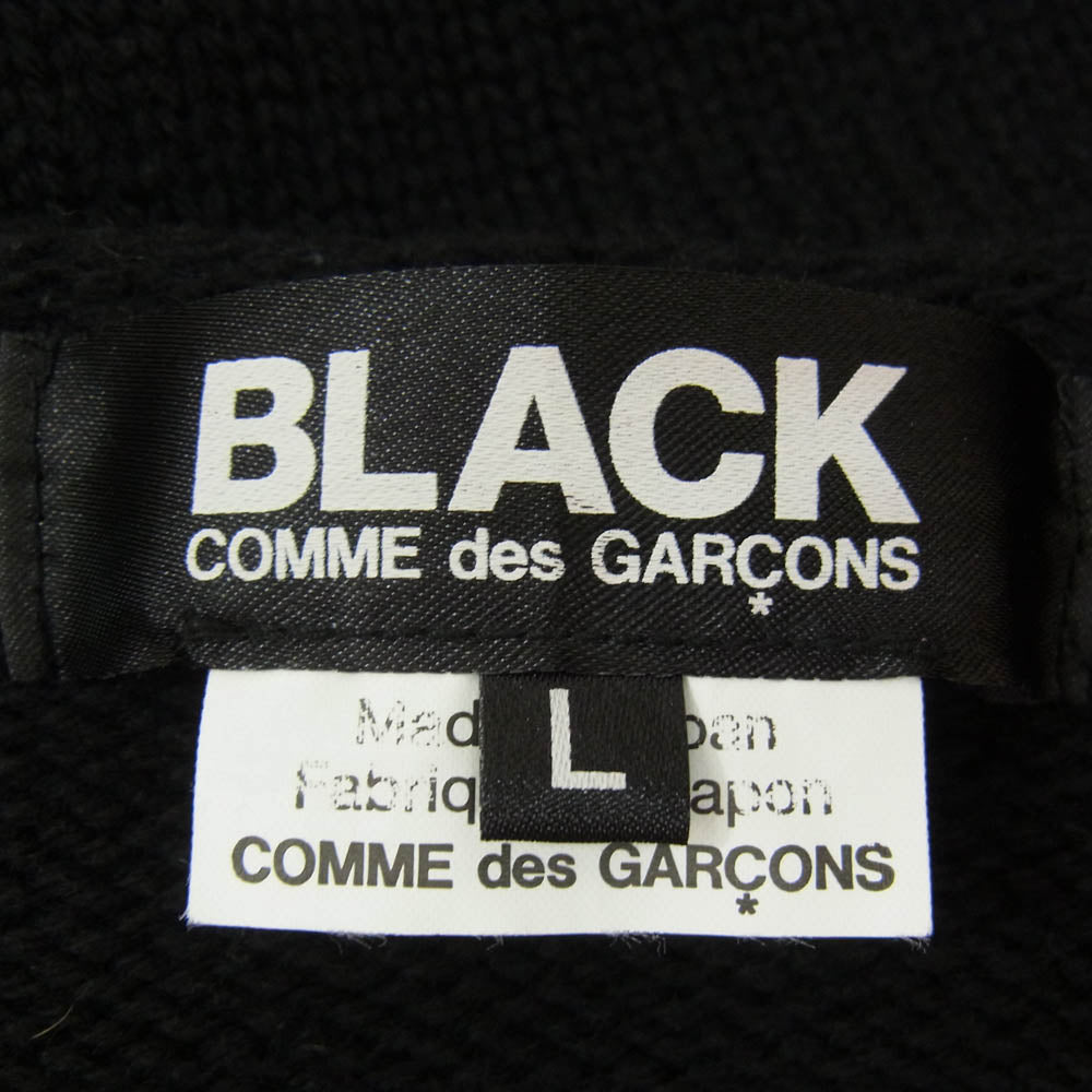 BLACK COMME des GARCONS ブラックコムデギャルソン 1C-N004 穴開き ウール ニット セーター ブラック系 L【中古】