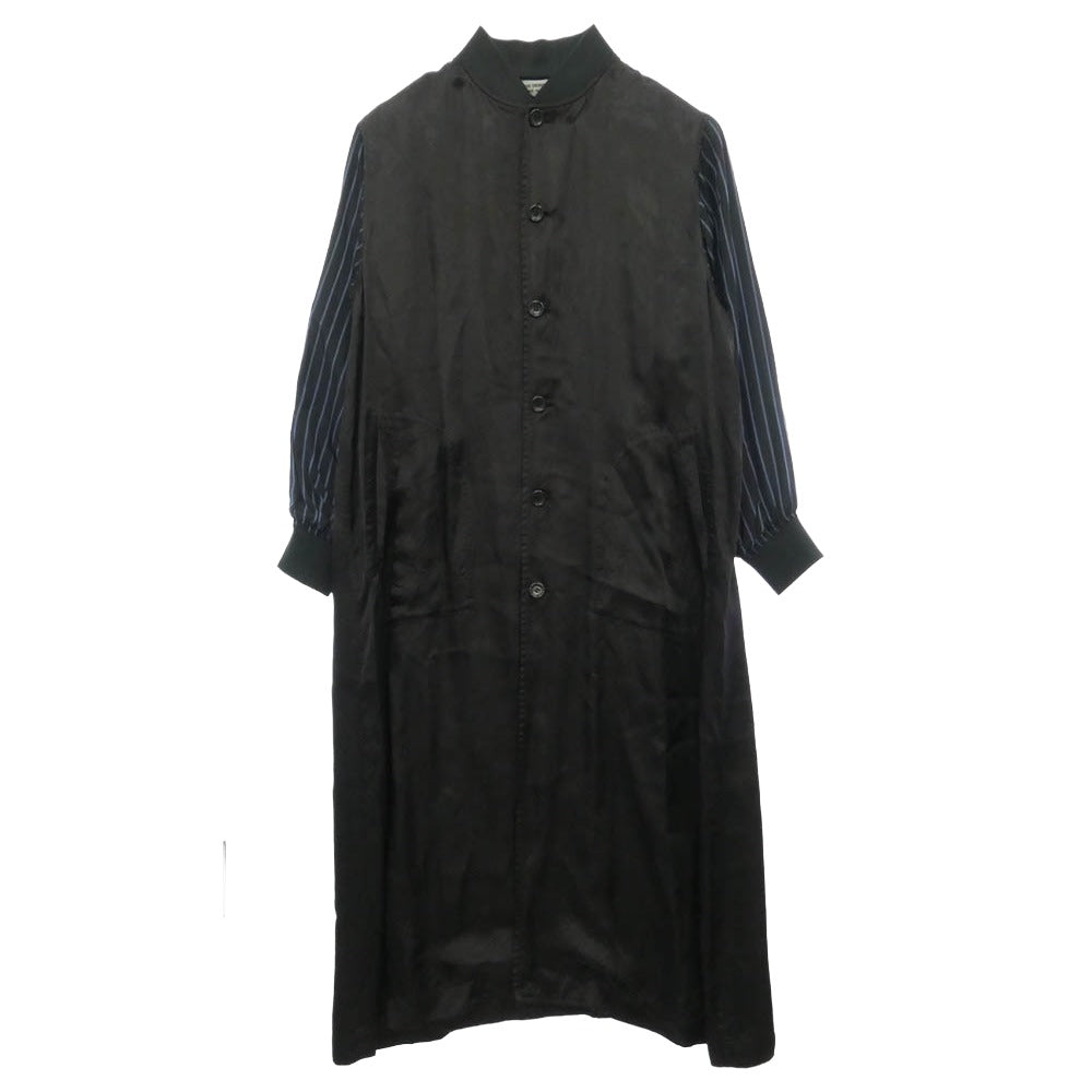 COMME des GARCONS コムデギャルソン 17AW GT-C008 本ライン  ノースリーブ ノーカラー フリル リボン ロング ベスト ジレ ブラック系 S【中古】 COMME des GARCONS コムデギャルソン 17AW GT-C008 本ライン
