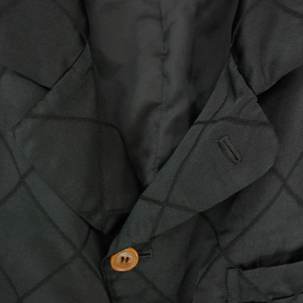 COMME des GARCONS HOMME PLUS コムデギャルソンオムプリュス 20SS PE-J040 エステルサテン 製品染め スカラップ ジャケット ブラック系 S【中古】