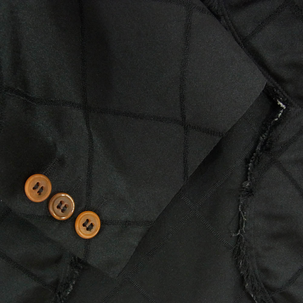 COMME des GARCONS HOMME PLUS コムデギャルソンオムプリュス 20SS PE-J040 エステルサテン 製品染め スカラップ ジャケット ブラック系 S【中古】