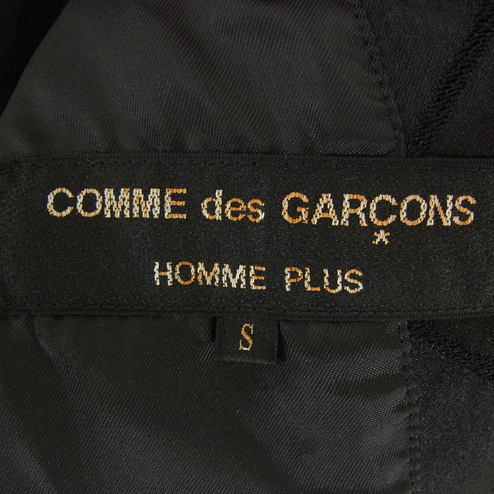 COMME des GARCONS HOMME PLUS コムデギャルソンオムプリュス 20SS PE-J040 エステルサテン 製品染め スカラップ ジャケット ブラック系 S【中古】