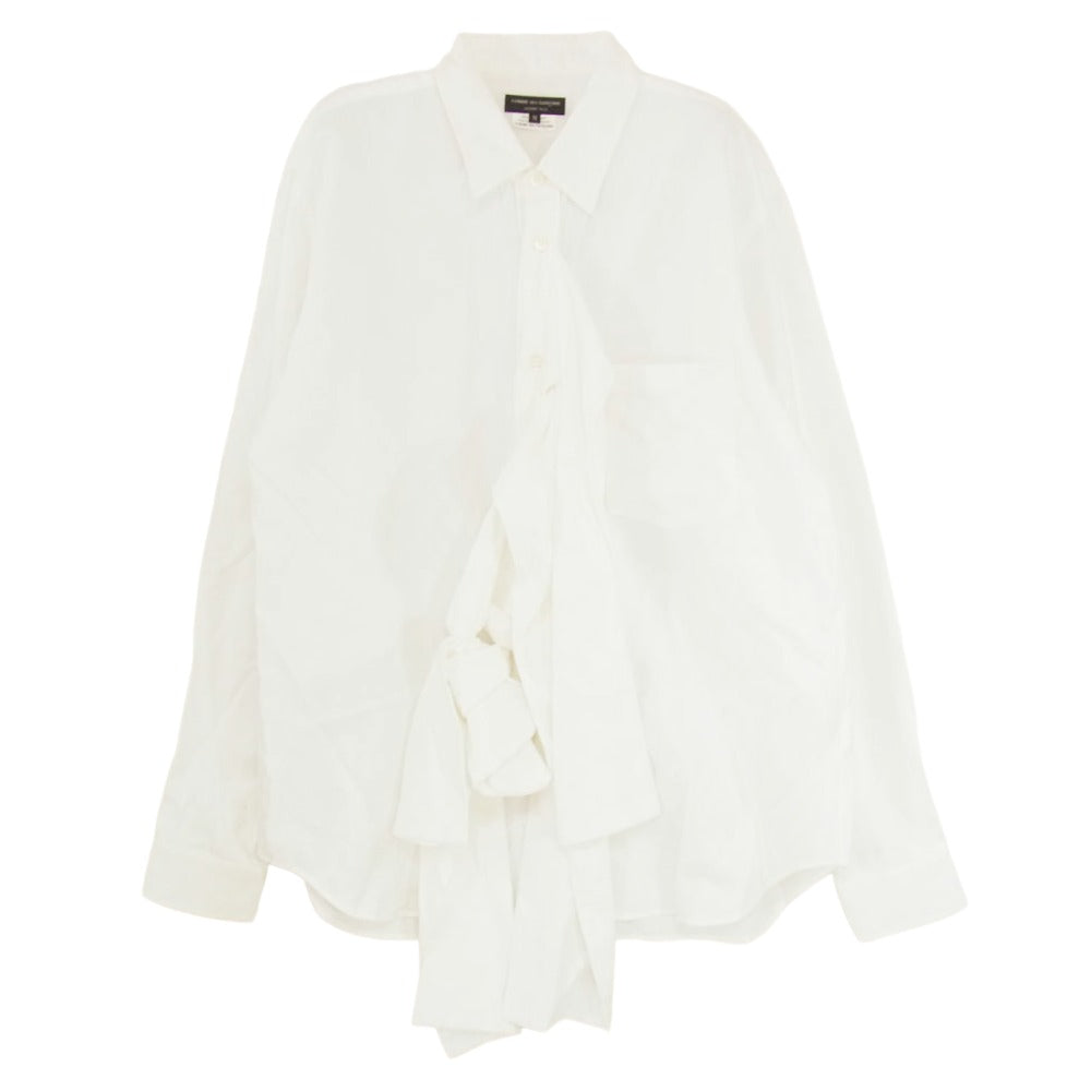 COMME des GARCONS HOMME PLUS コムデギャルソンオムプリュス 25SS PO-B021 ドット リボン 長袖 シャツ ブラウス ホワイト系 M【中古】