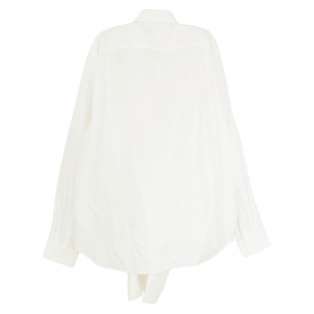 COMME des GARCONS HOMME PLUS コムデギャルソンオムプリュス 25SS PO-B021 ドット リボン 長袖 シャツ ブラウス ホワイト系 M【中古】