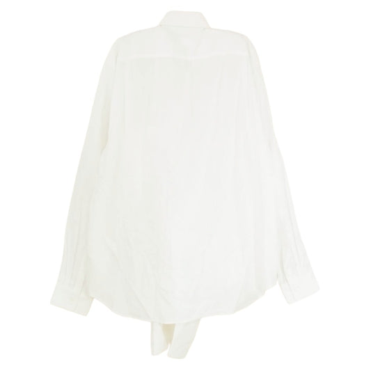 COMME des GARCONS HOMME PLUS コムデギャルソンオムプリュス 25SS PO-B021 ドット リボン 長袖 シャツ ブラウス ホワイト系 M【中古】