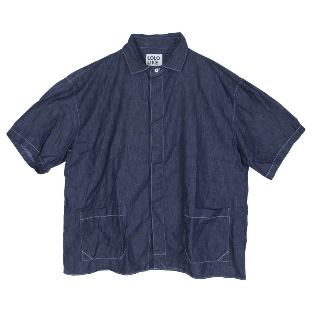 ロロライク 2LS-156 デニム 半袖 シャツ インディゴブルー系 M【中古】